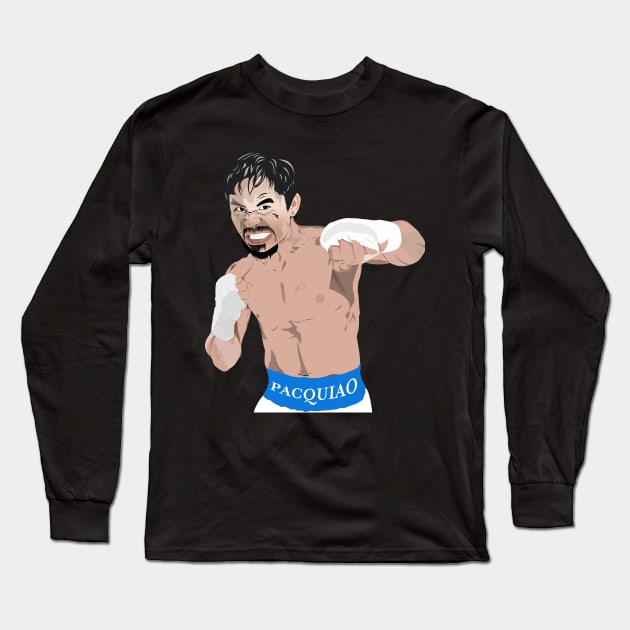 Manny Pacquiao Long Sleeve T-Shirt by ajrocks